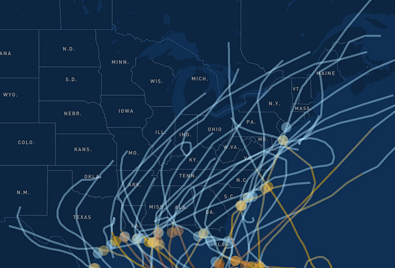 Hurricane Data Visualization Sample